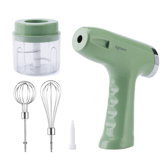 seier 3 in 1 Wireless Electric Hand Mixer, stainless steel, 5-Speed USB Rechargeable Cordless Handheld Mixer Maker for Coffee, Cappuccino, Baby Food, Egg Beater, Cake, Baking Cooking (Multi Color)