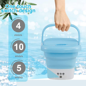 Portable Folding Mini Washing Machine, Bucket Washer for Clothes Laundry, Foldable Compact Ultrasonic Small Automatic USB Powered Cleaning Washer for Travel Home Business Trip