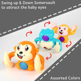 Seier Naughty 360 Degree Rotation Dancing and Spinning Rolling Doll Tumble Monkey Toy Voice Control Banana Monkey with Musical Toy with Light and Sound Effects Monkey Toy ( Multi Color )